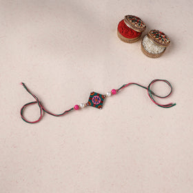 Multicolor - Bishnupur Handpainted Terracotta Rakhi 27
