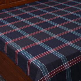 Blue - double handloom cotton bed sheet (93 x 90 in) 15