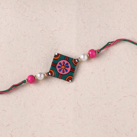 Multicolor - Bishnupur Handpainted Terracotta Rakhi 27