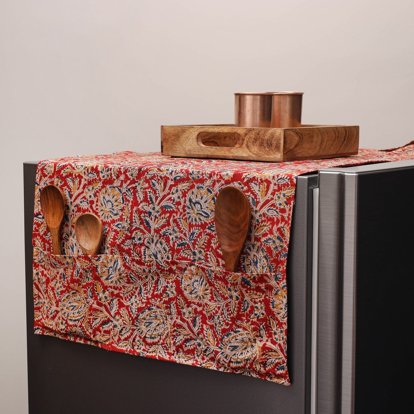 Kalamkari Fridge Cover with Handle Cover