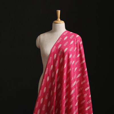 Pink - Pochampally Ikat Weave Cotton Fabric 08