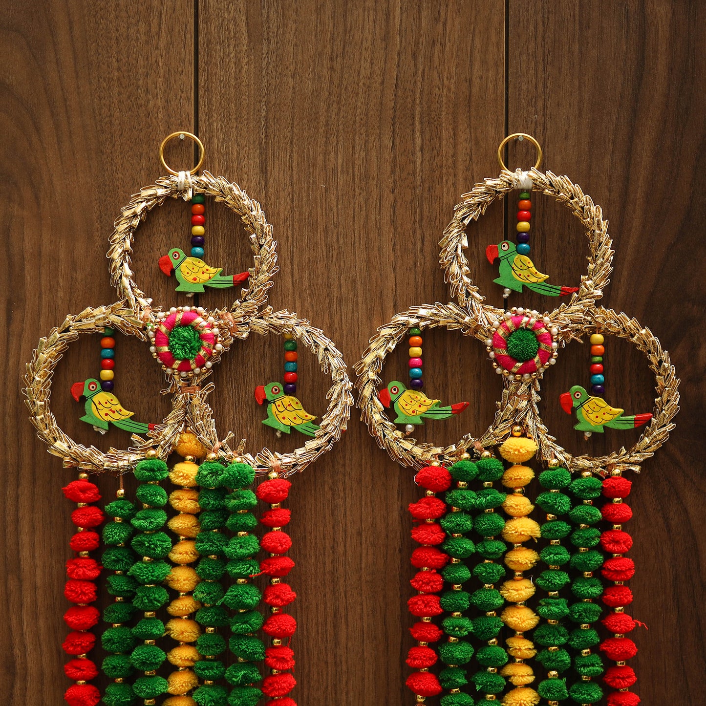 Handmade gota & bead work hanging (set of 2) 11