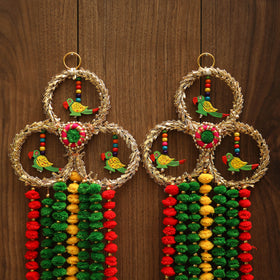 Handmade gota & bead work hanging (set of 2) 11