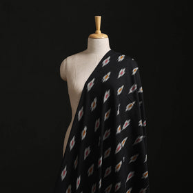 Black - Pochampally Ikat Weave Cotton Fabric 07