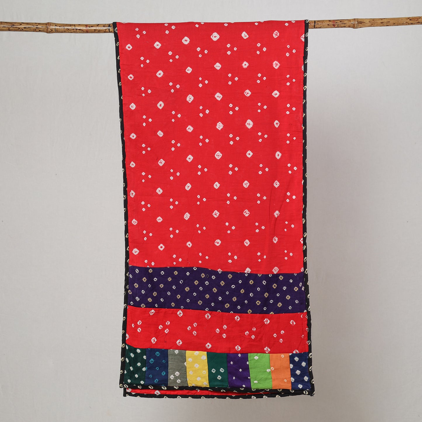 Multicolor - Bandhani Tie-Dye Patchwork Cotton Stole 46