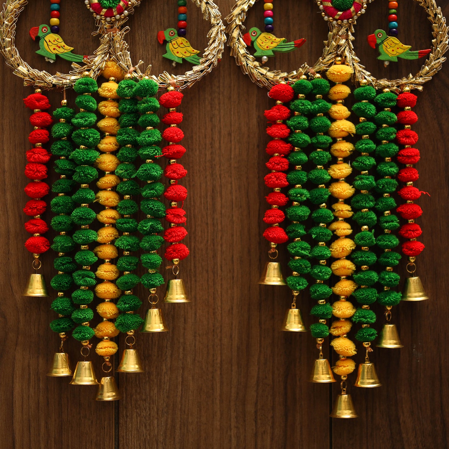 Handmade gota & bead work hanging (set of 2) 11