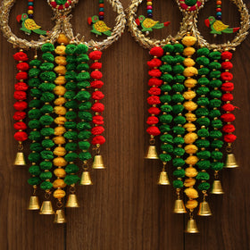 Handmade gota & bead work hanging (set of 2) 11
