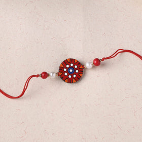 Red - Bishnupur Handpainted Terracotta Rakhi 30