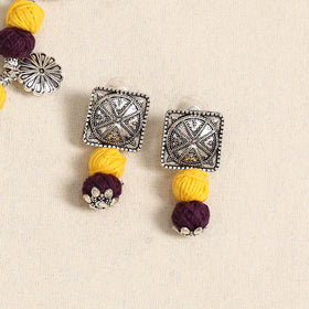 Yellow - german silver thread beads necklace set 28