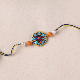 Multicolor - Bishnupur Handpainted Terracotta Rakhi 31