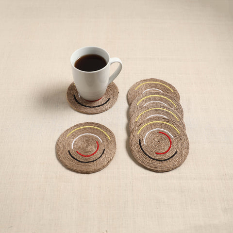 Jute Handcrafted Round Coaster (Set of 6) 02