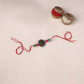 Multicolor - Flower Bishnupur Handpainted Terracotta Rakhi 32