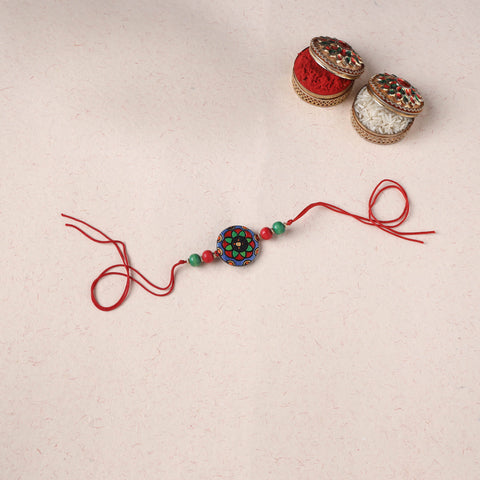 Multicolor - Bishnupur Handpainted Terracotta Rakhi 32