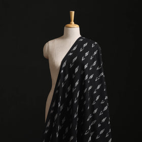 Black - Pochampally Ikat Weave Cotton Fabric 01