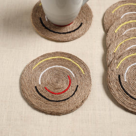 Jute Handcrafted Round Coaster (Set of 6) 02