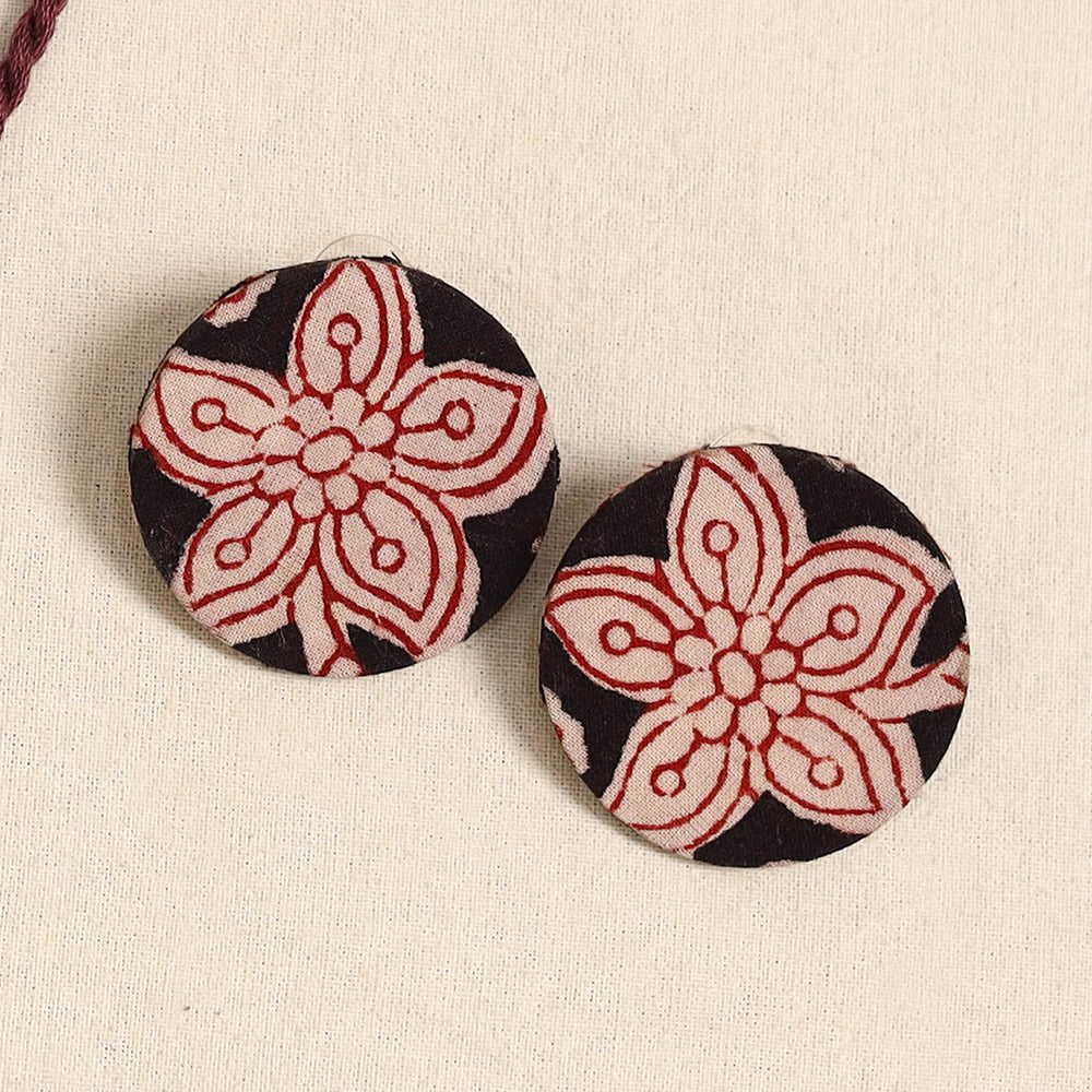 Maroon - handmade fabart necklace set 26 - handcrafted