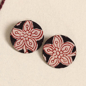 Maroon - handmade fabart necklace set 26 - handcrafted