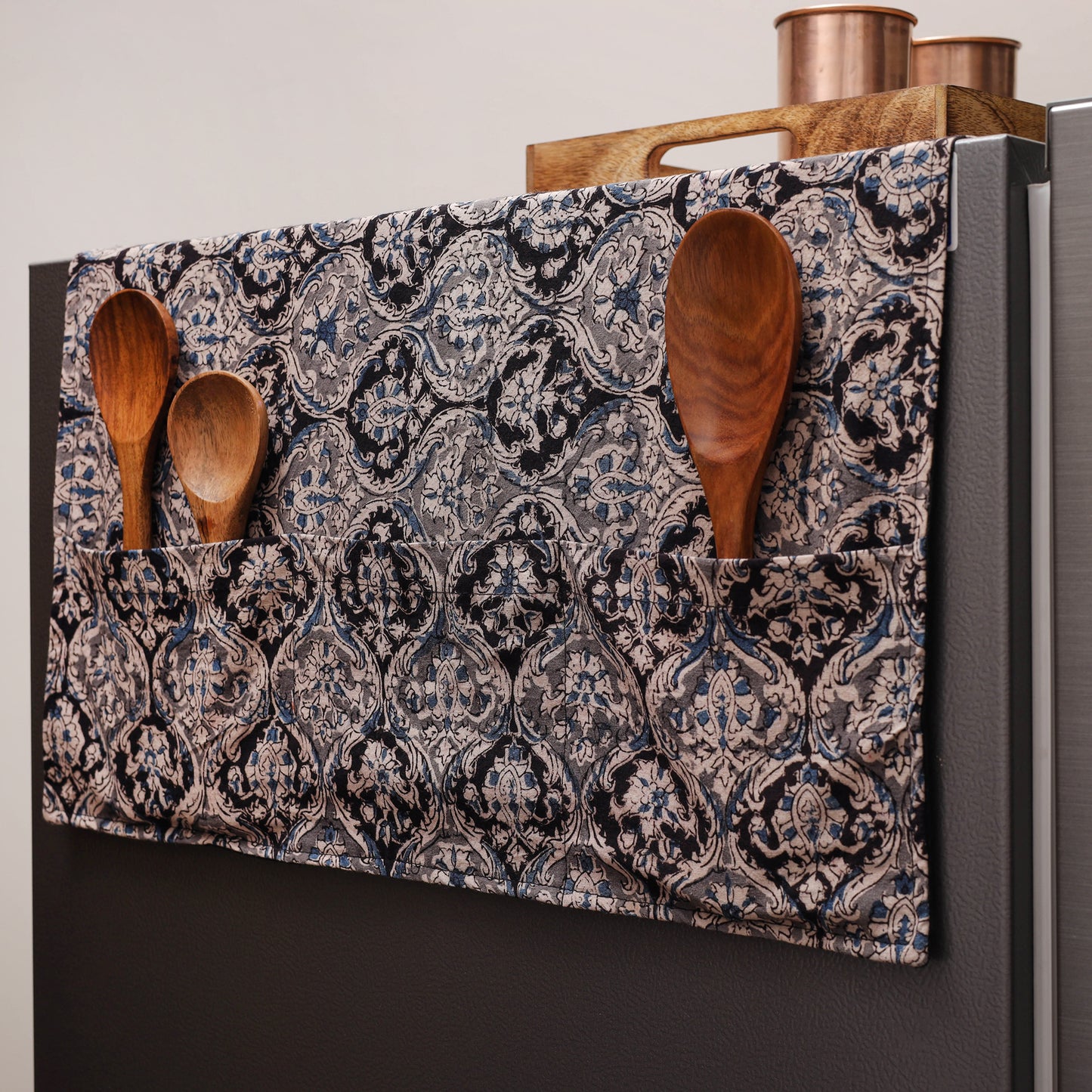 Kalamkari Fridge Cover with Handle Cover