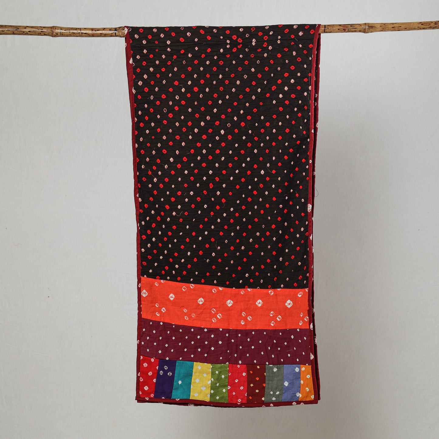 Multicolor - Bandhani Tie-Dye Patchwork Cotton Stole 39