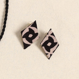 Black - handmade fabart necklace set 25 - handcrafted