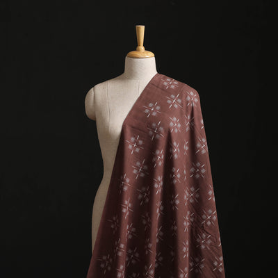 Brown - Pochampally Double Ikat Cotton Fabric 01
