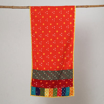 Multicolor - Bandhani Tie-Dye Patchwork Cotton Stole 35
