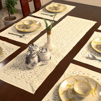 Applique Cut Work Table Runner with Table Mat Set 66