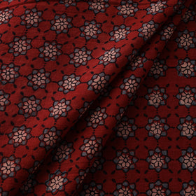 Ajrakh Hand Block Print Natural Dyed Pure Mul Cotton Fabric 01