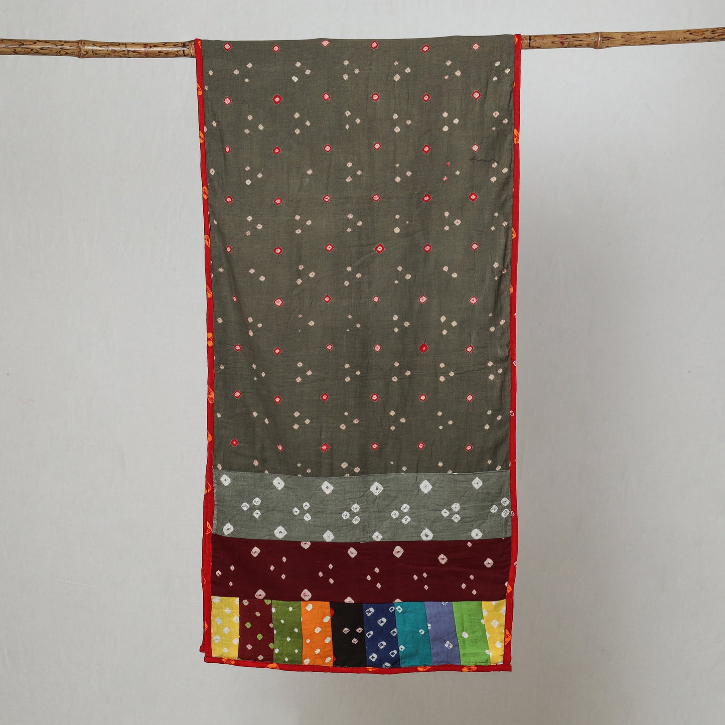 Multicolor - Bandhani Tie-Dye Patchwork Cotton Stole 32