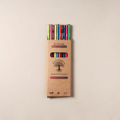 Eco-Friendly Plantable Seed Handmade Paper Pencil (Set of 10) 01