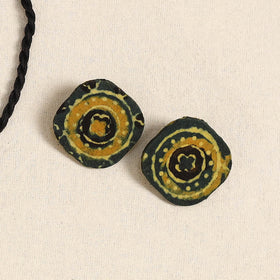 Green - handmade fabart necklace set 20 - handcrafted