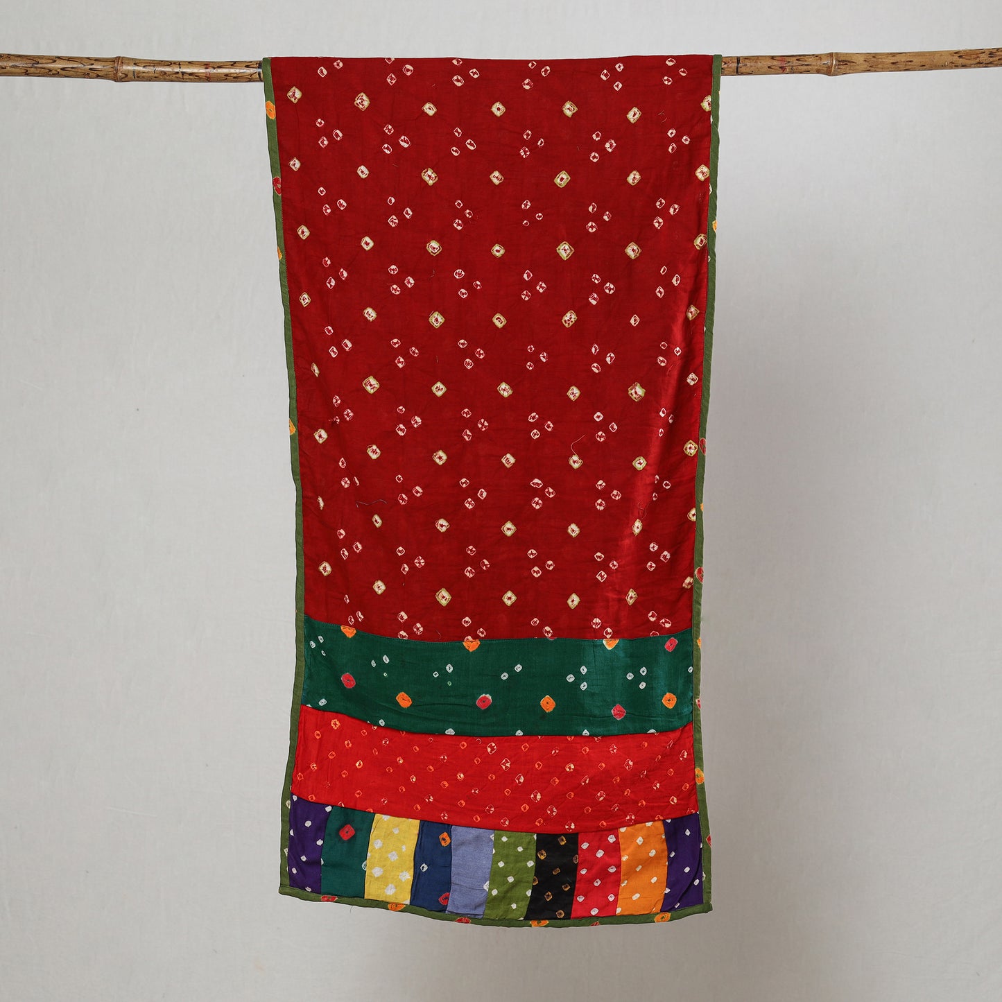 Multicolor - Bandhani Tie-Dye Patchwork Cotton Stole 30