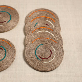 Jute Handcrafted Round Coaster (Set of 6) 04