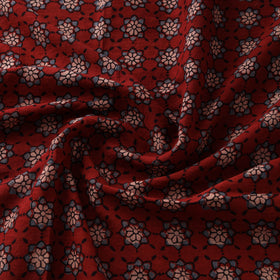 Ajrakh Hand Block Print Natural Dyed Pure Mul Cotton Fabric 01