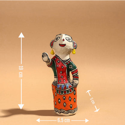 Doll - Madhubani Handpainted Paper Mache Home Decor Item