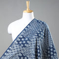 Blue - Indigo Dabu Hand Block Printed Cotton Fabric
