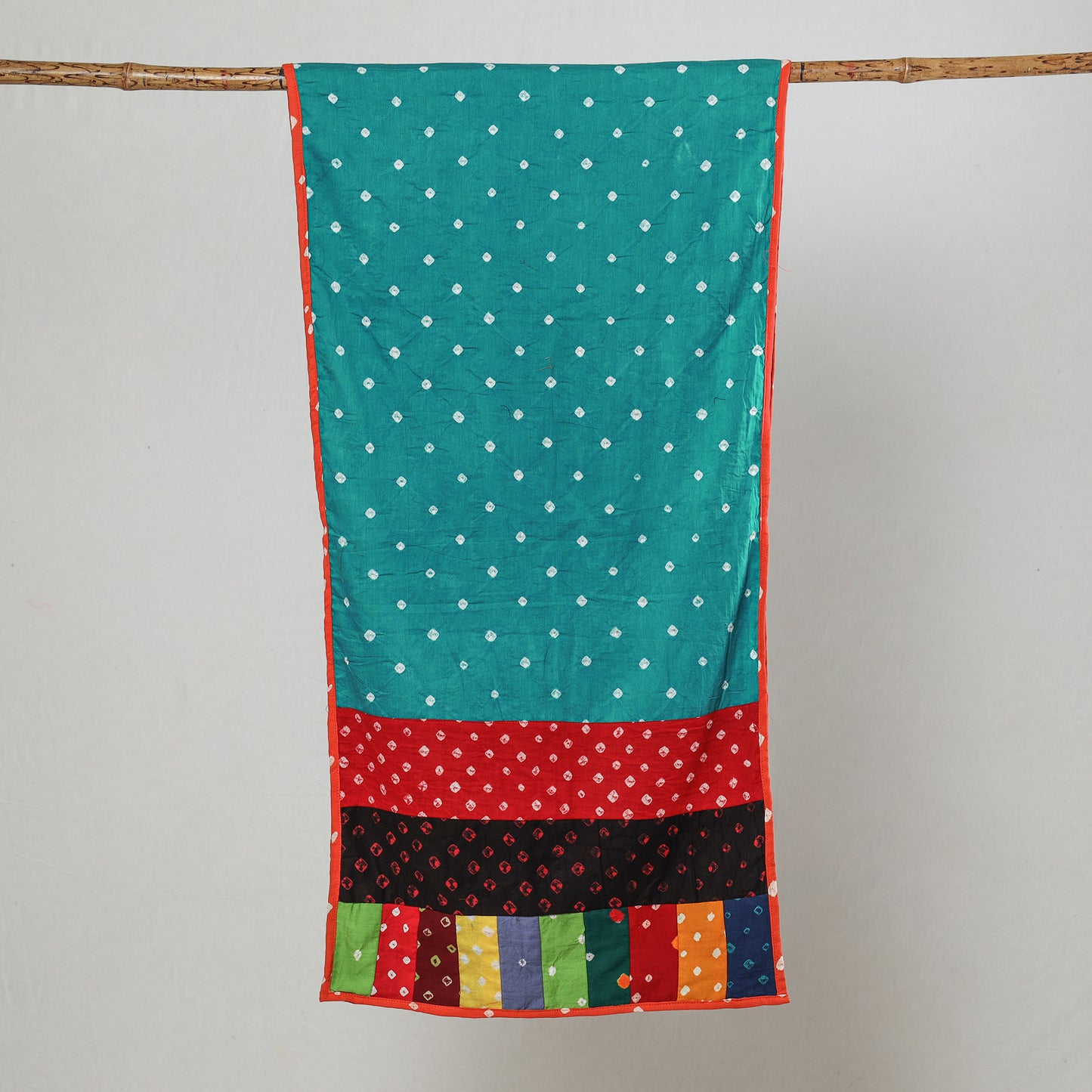 Multicolor - Bandhani Tie-Dye Patchwork Cotton Stole 27