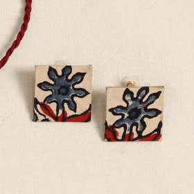 Red - handmade fabart necklace set 18 - handcrafted