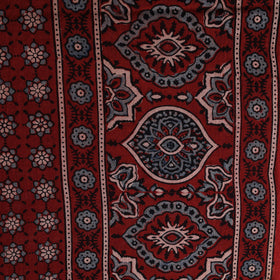 Ajrakh Hand Block Print Natural Dyed Pure Mul Cotton Fabric 01
