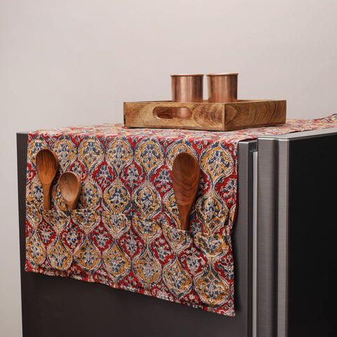 Kalamkari Fridge Cover with Handle Cover