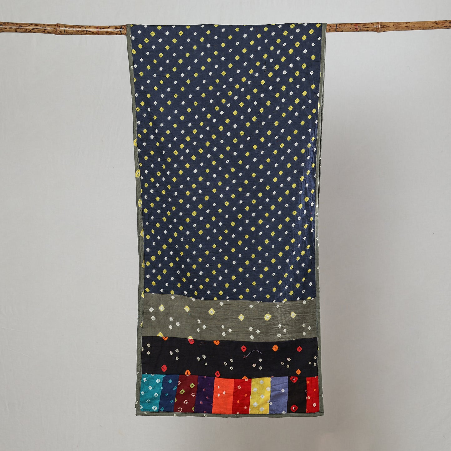 Multicolor - Bandhani Tie-Dye Patchwork Cotton Stole 26