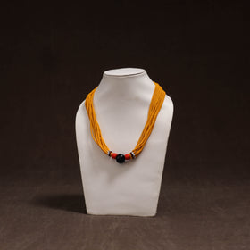 Yellow - Bead Work Handmade Baiga Tribal Moonga Dana Necklace 10