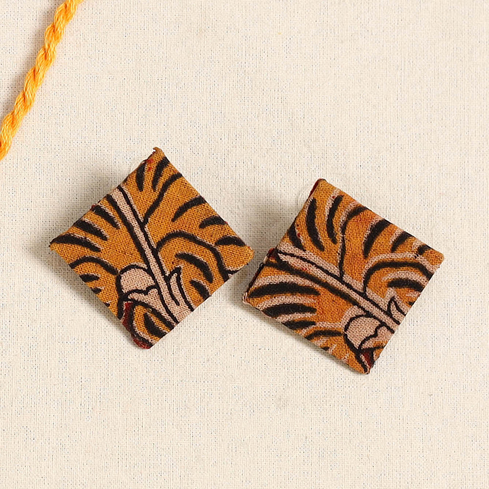 Orange - handmade fabart necklace set 16 - handcrafted