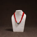 Red - Bead Work Handmade Baiga Tribal Moonga Dana Necklace 01