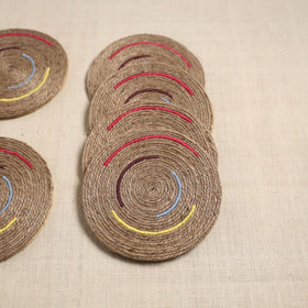Jute Handcrafted Round Coaster (Set of 6) 06
