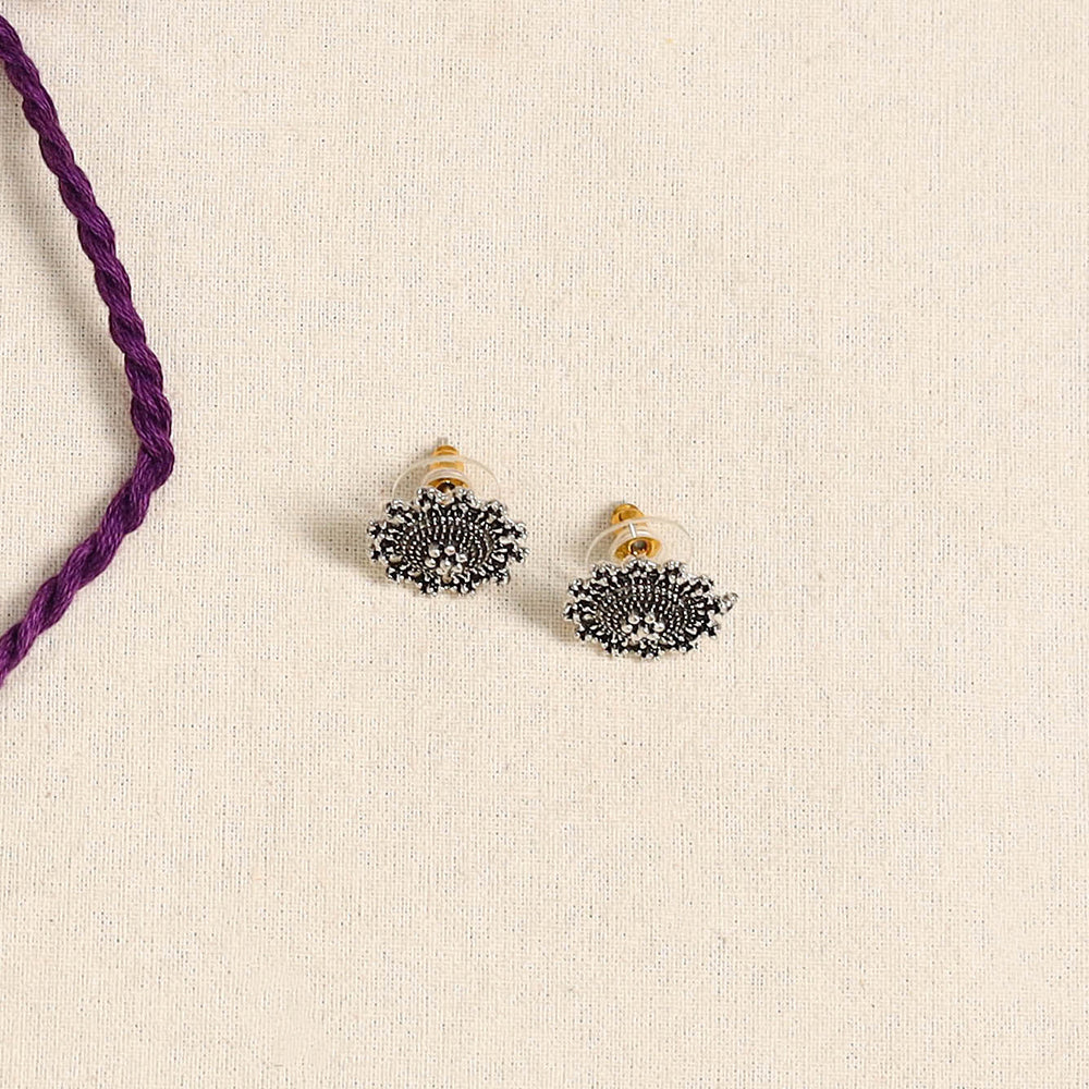 Purple - german silver necklace set 15 - handcrafted