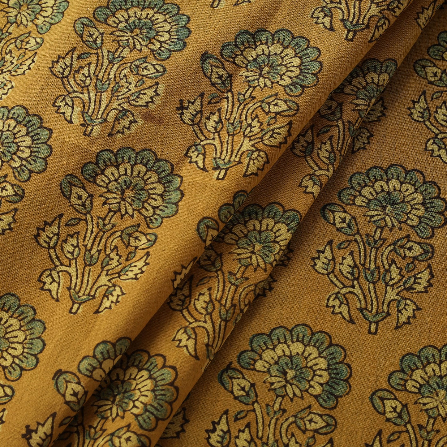 Ajrakh Hand Block Print Natural Dyed Pure Mul Cotton Fabric 02