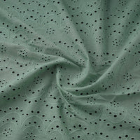 Green - Floral Embroidered Cotton Hakoba Fabric 05