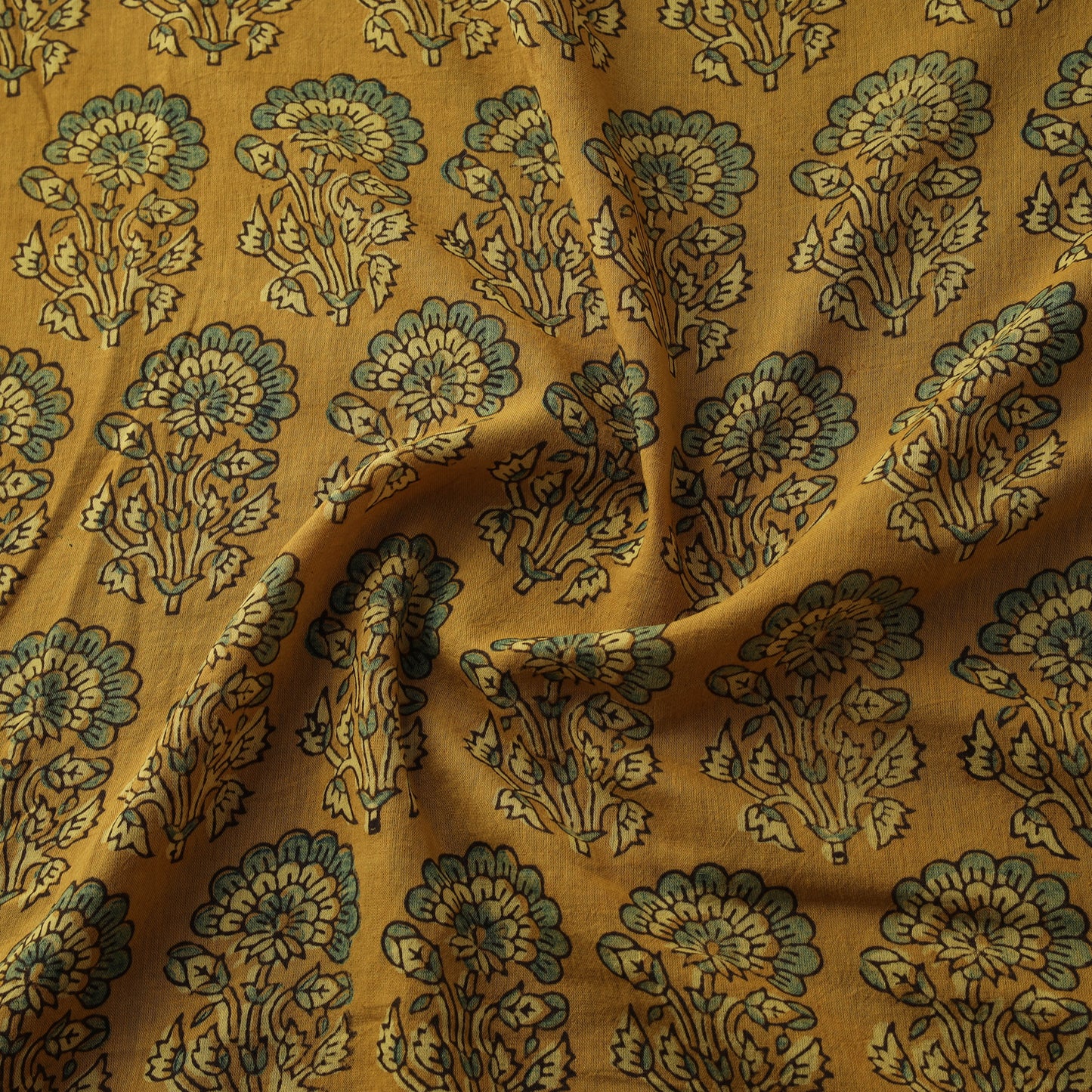 Ajrakh Hand Block Print Natural Dyed Pure Mul Cotton Fabric 02