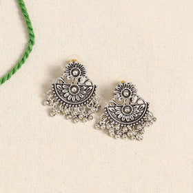 Green - german silver necklace set 14 - handcrafted